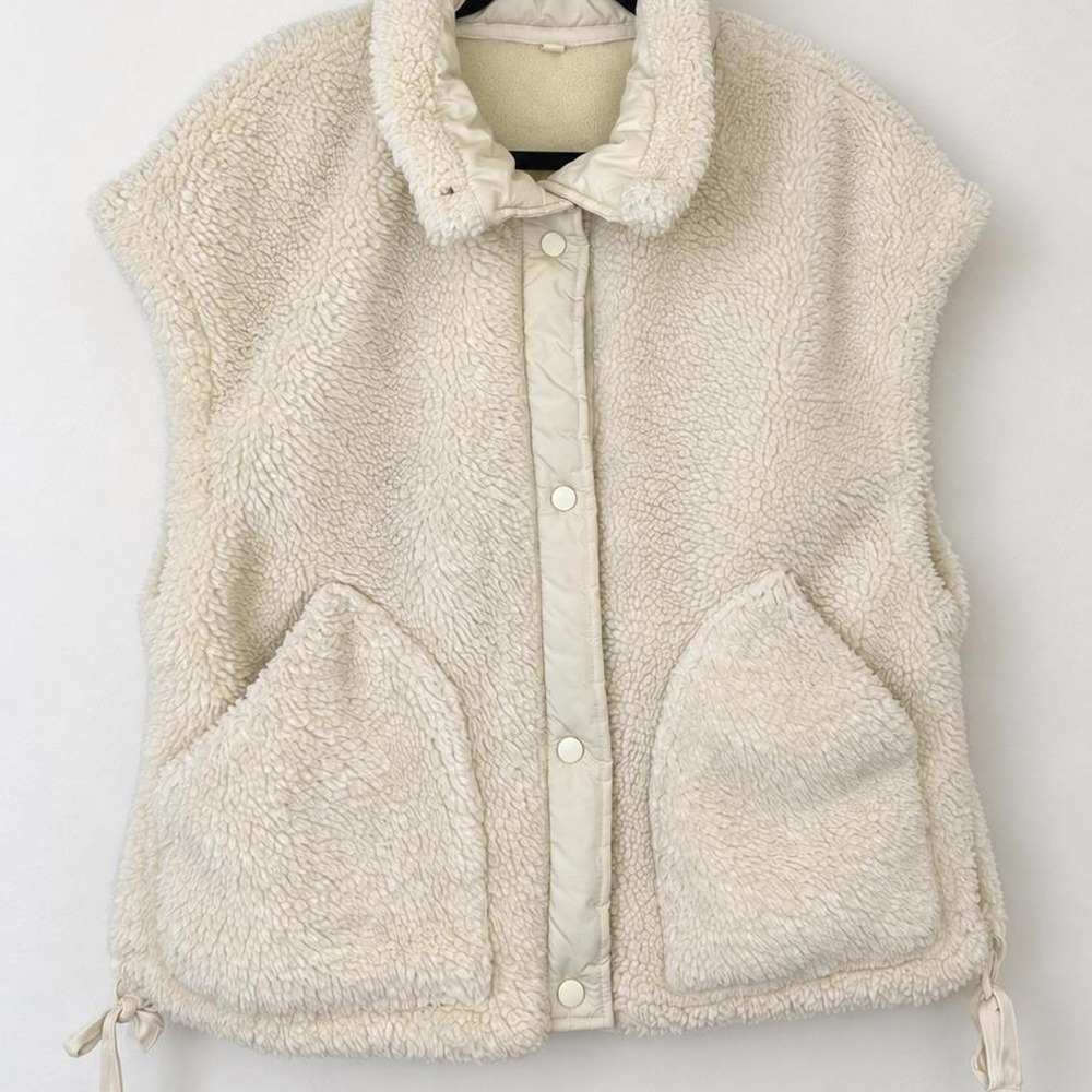 Free People Dupe Cream Sherpa Oversized Vest – Size Large